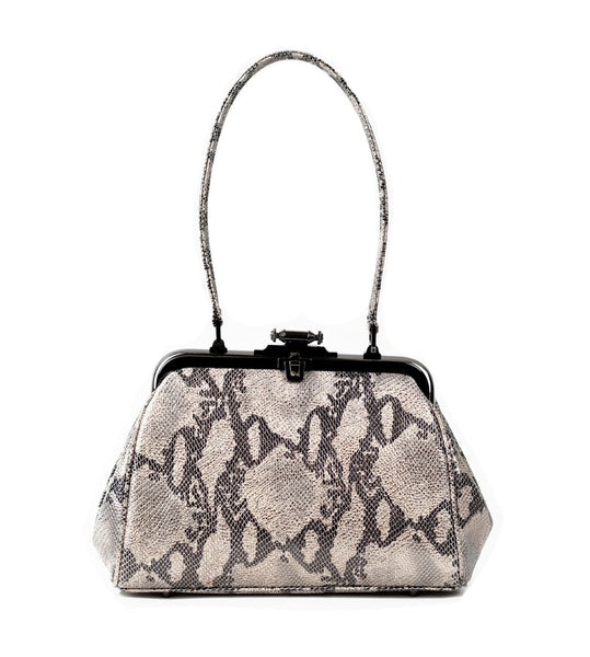 Metallic Snake Kiss Bag