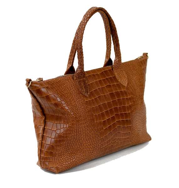 Brown Crocodile Tote