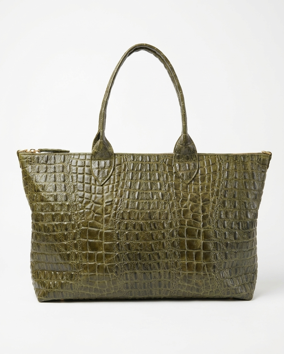 Olive Green Croc tote