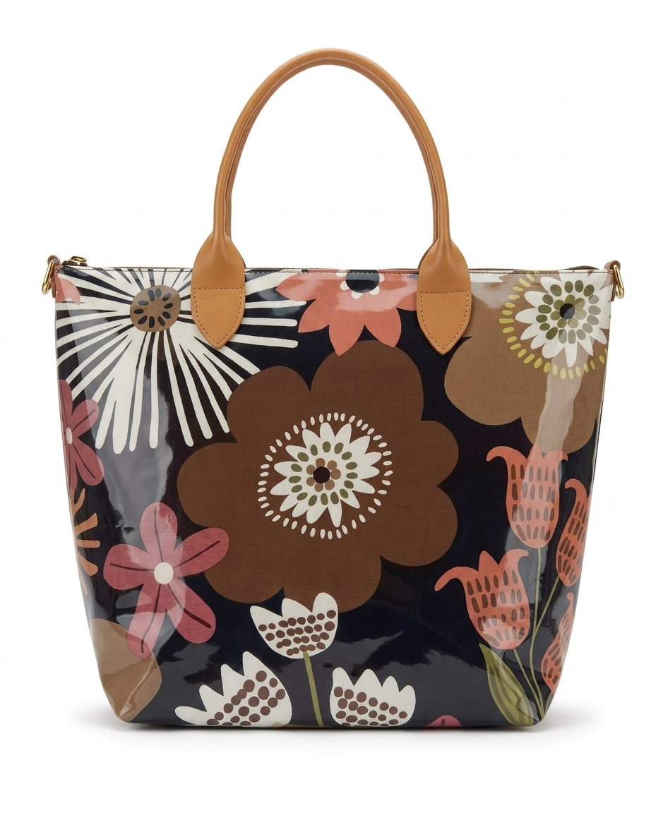 Graphic Floral Tote