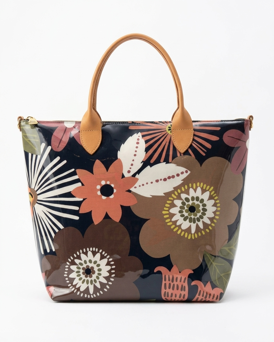 Graphic Floral Tote