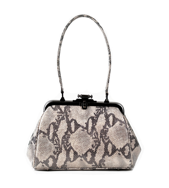 Metallic Snake Kiss Bag
