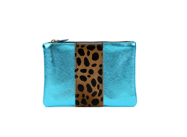 Flat Small Clutch in Turquoise