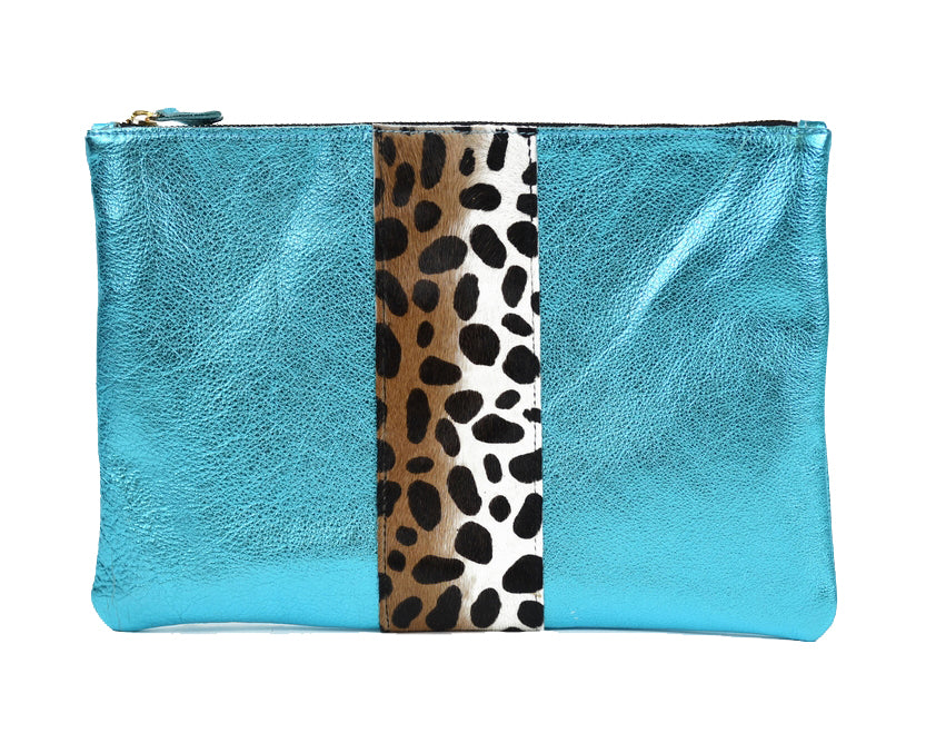 Flat Clutch in Turquoise
