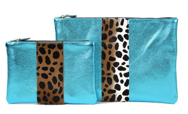 Flat Small Clutch in Turquoise
