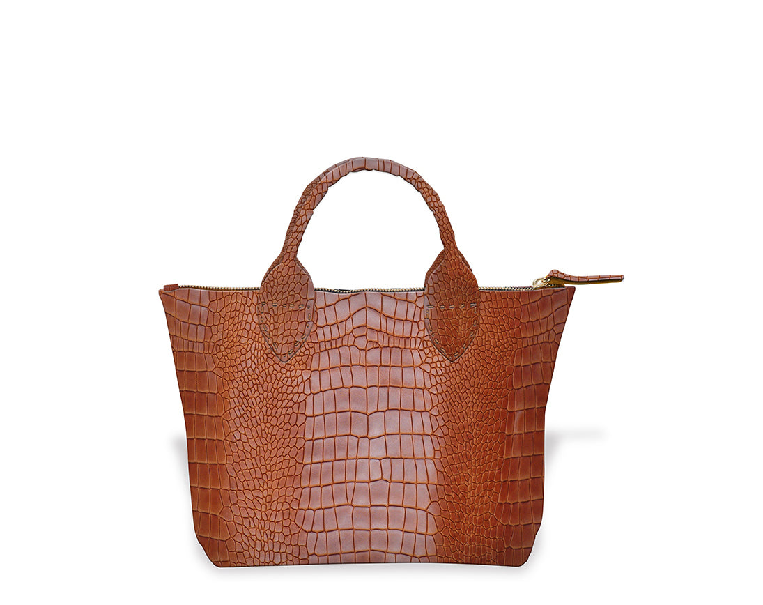 Brown Croc Mini Tote