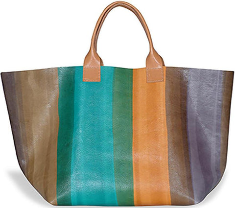 Hand Painted Stripes Tote